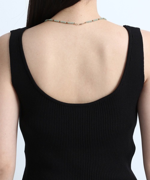 eL（エル）の「【eL】12G Rib Tank Top/949653（タンクトップ・レディース・ブラック/ベージュ/パープル・FREE）」の7枚目の写真