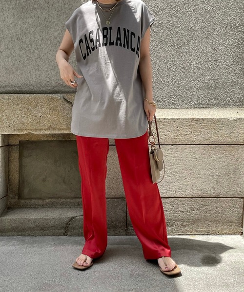 DouDou（ドゥドゥ）の「CASABLANCA T（Tシャツ/カットソー・レディース・オフホワイト/グレイッシュベージュ/グリーン・FREE）」の11枚目の写真