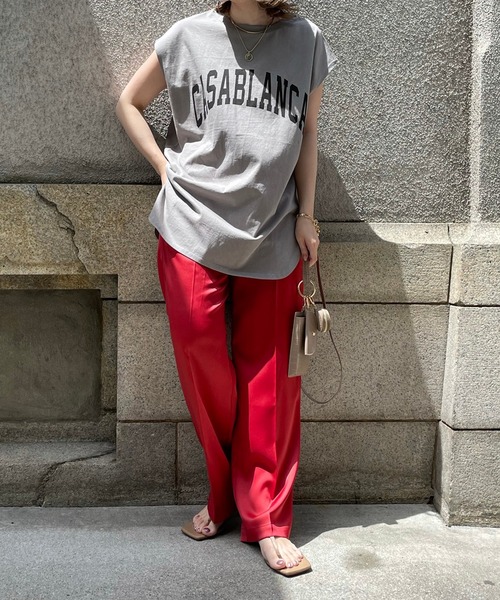 DouDou（ドゥドゥ）の「CASABLANCA T（Tシャツ/カットソー・レディース・オフホワイト/グレイッシュベージュ/グリーン・FREE）」の16枚目の写真