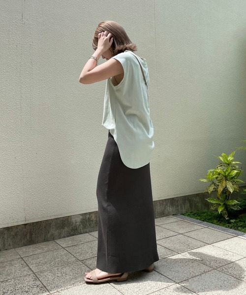 DouDou（ドゥドゥ）の「CASABLANCA T（Tシャツ/カットソー・レディース・オフホワイト/グレイッシュベージュ/グリーン・FREE）」の19枚目の写真