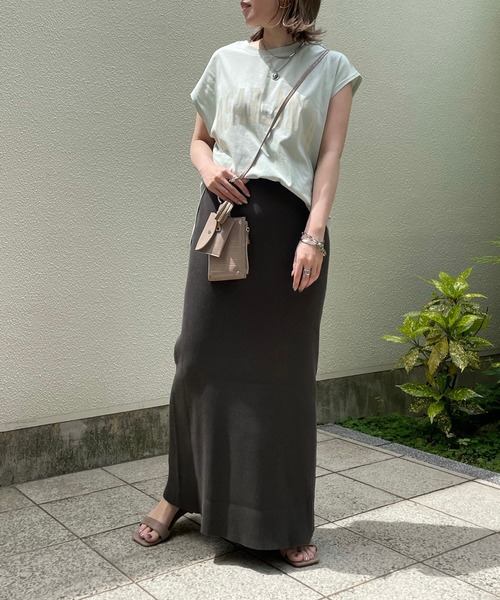 DouDou（ドゥドゥ）の「CASABLANCA T（Tシャツ/カットソー・レディース・オフホワイト/グレイッシュベージュ/グリーン・FREE）」の14枚目の写真