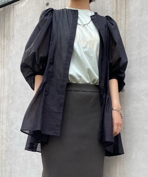 DouDou（ドゥドゥ）の「CASABLANCA T（Tシャツ/カットソー・レディース・オフホワイト/グレイッシュベージュ/グリーン・FREE）」の9枚目の写真