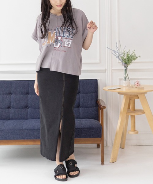 Mysa&Liina（ミーサリーナ）の「デニムタイトロングスカート（デニムスカート・レディース・ブラック/サックスブルー/インディゴブルー・M）」の2枚目の写真