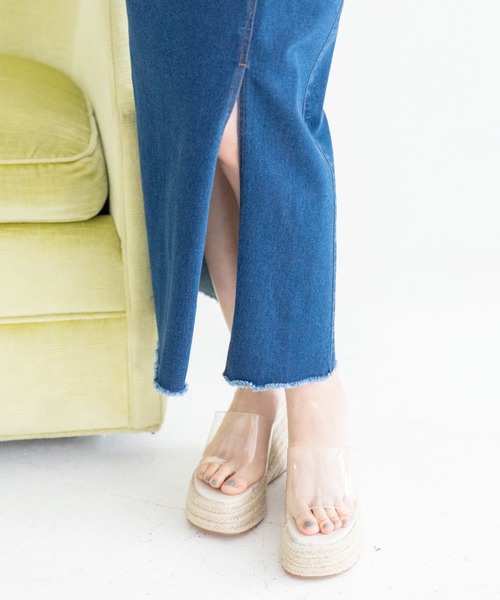 Mysa&Liina（ミーサリーナ）の「デニムタイトロングスカート（デニムスカート・レディース・ブラック/サックスブルー/インディゴブルー・M）」の5枚目の写真