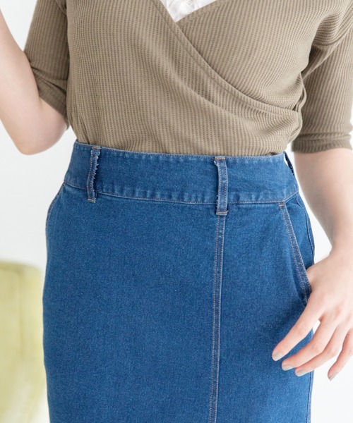 Mysa&Liina（ミーサリーナ）の「デニムタイトロングスカート（デニムスカート・レディース・ブラック/サックスブルー/インディゴブルー・M）」の12枚目の写真