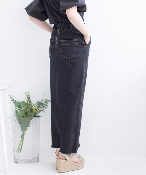 Mysa&Liina（ミーサリーナ）の「デニムタイトロングスカート（デニムスカート・レディース・ブラック/サックスブルー/インディゴブルー・M）」の7枚目の写真