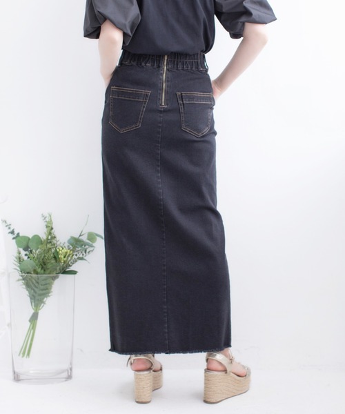 Mysa&Liina（ミーサリーナ）の「デニムタイトロングスカート（デニムスカート・レディース・ブラック/サックスブルー/インディゴブルー・M）」の6枚目の写真