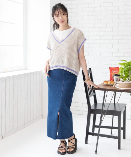 Mysa&Liina（ミーサリーナ）の「デニムタイトロングスカート（デニムスカート・レディース・ブラック/サックスブルー/インディゴブルー・M）」の14枚目の写真