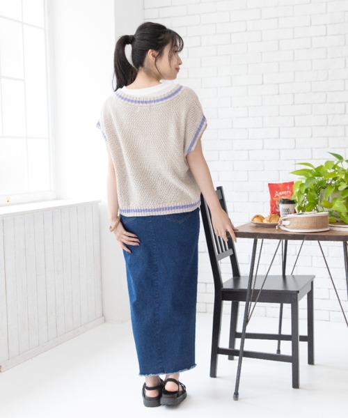 Mysa&Liina（ミーサリーナ）の「デニムタイトロングスカート（デニムスカート・レディース・ブラック/サックスブルー/インディゴブルー・M）」の15枚目の写真