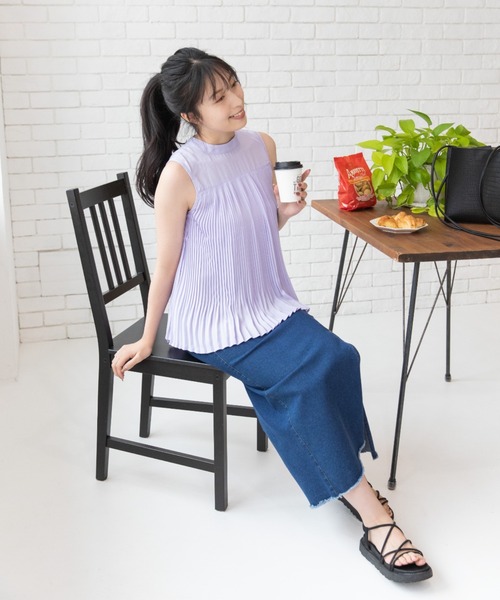 Mysa&Liina（ミーサリーナ）の「デニムタイトロングスカート（デニムスカート・レディース・ブラック/サックスブルー/インディゴブルー・M）」の19枚目の写真