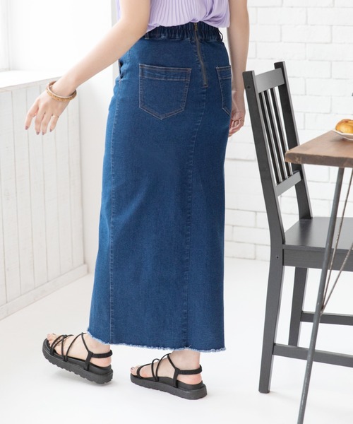 Mysa&Liina（ミーサリーナ）の「デニムタイトロングスカート（デニムスカート・レディース・ブラック/サックスブルー/インディゴブルー・M）」の22枚目の写真