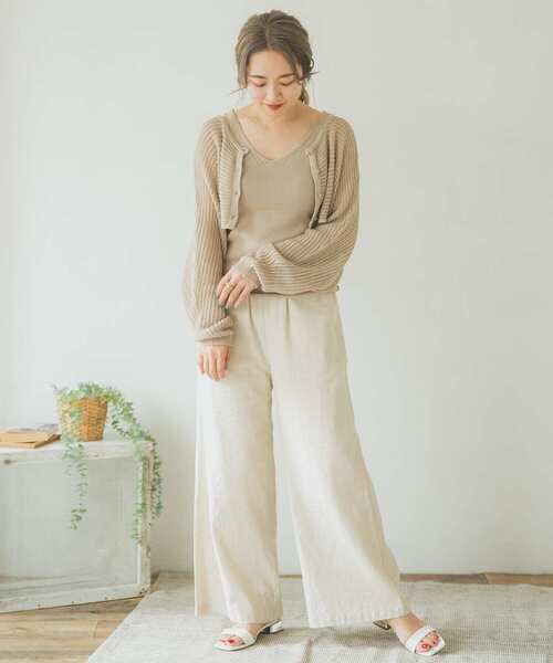 ITEMS URBANRESEARCH（アイテムズ アーバンリサーチ）の「インナーセットショート丈カーディガン（ニット/セーター・レディース・チャコールグレー/ブルー/ベージュ・FREE）」の21枚目の写真