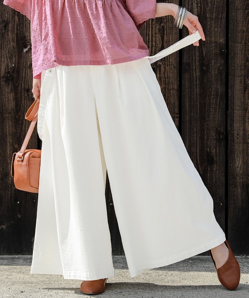 osharewalker（オシャレウォーカー）の「【廃盤】【機能素材】『ツイルガウチョ』（その他パンツ・レディース・カーキ/オフホワイト/ブラック・2/1）」の2枚目の写真