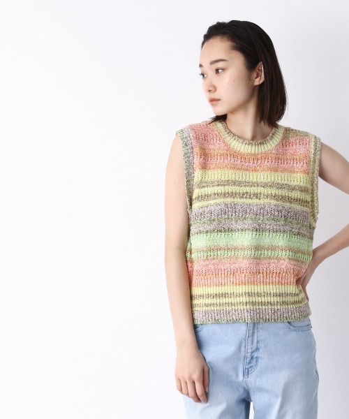 JEANASIS（ジーナシス）の「アソートファンシーニットNS/954593（ベスト・レディース・アイボリー/ブラック/オレンジ系その他2・FREE）」の10枚目の写真