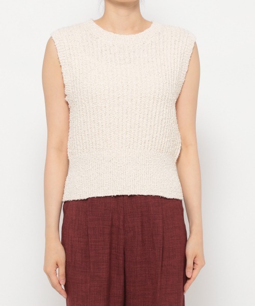 JEANASIS（ジーナシス）の「アソートファンシーニットNS/954593（ベスト・レディース・アイボリー/ブラック/オレンジ系その他2・FREE）」の6枚目の写真