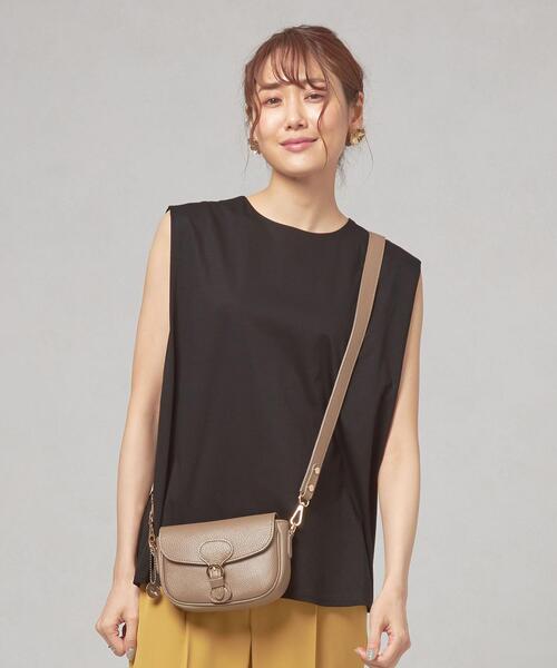 closet story（クローゼットストーリー）の「＜closet story（クローゼットストーリー）＞カタタック ノースリーブ カットソー（Tシャツ/カットソー・レディース・ホワイト/ブラック・FREE）」の2枚目の写真