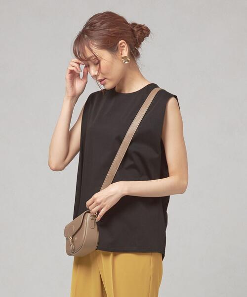 closet story（クローゼットストーリー）の「＜closet story（クローゼットストーリー）＞カタタック ノースリーブ カットソー（Tシャツ/カットソー・レディース・ホワイト/ブラック・FREE）」の11枚目の写真