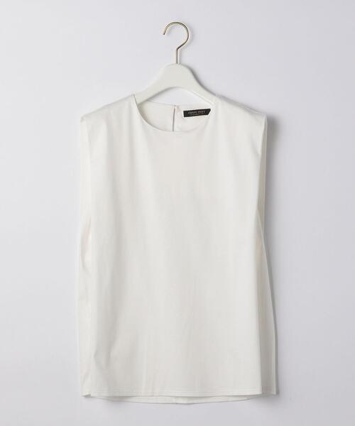 closet story（クローゼットストーリー）の「＜closet story（クローゼットストーリー）＞カタタック ノースリーブ カットソー（Tシャツ/カットソー・レディース・ホワイト/ブラック・FREE）」の4枚目の写真