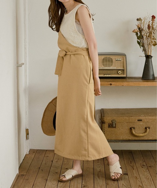 Ambre Neige（アンブルネージュ）の「2WAYシャーリングノースリーブ／【WEB/EC限定商品】（タンクトップ・レディース・ライトグリーン/アイボリー/ライトベージュ・FREE）」の7枚目の写真