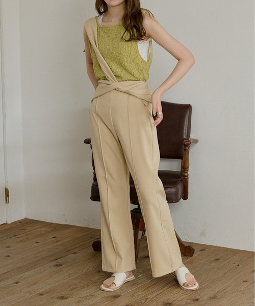 Ambre Neige（アンブルネージュ）の「2WAYシャーリングノースリーブ／【WEB/EC限定商品】（タンクトップ・レディース・ライトグリーン/アイボリー/ライトベージュ・FREE）」の17枚目の写真