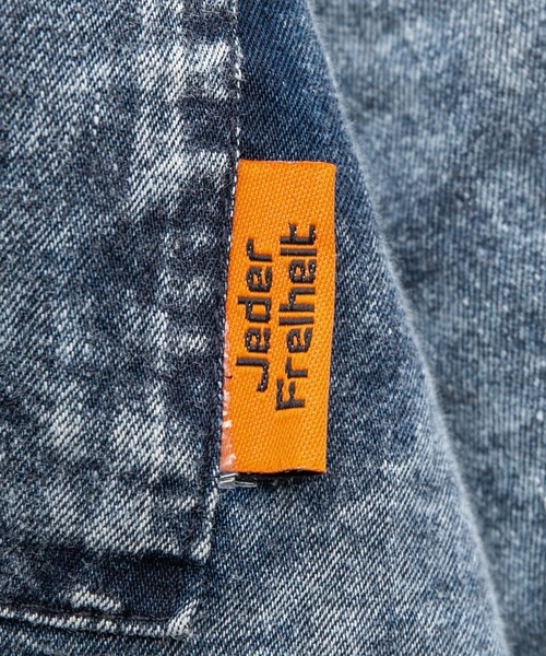 PairPair(ペアペア)の「ケミカルデニムBIGシャツ(ユニセックス)(シャツ/ブラウス・レディース・ブラック/ブルー・FREE)」の5枚目の写真