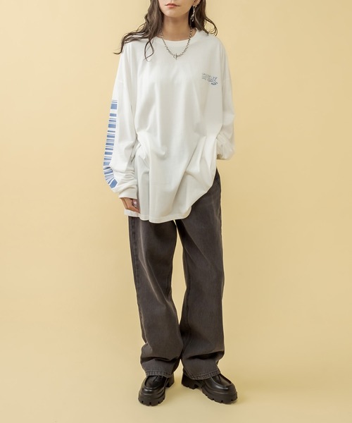 RASVOA(ラスボア)の「SAVEME MARTロンT(Tシャツ/カットソー・レディース・ブラック/オフホワイト・FREE)」の9枚目の写真