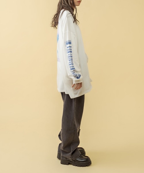 RASVOA(ラスボア)の「SAVEME MARTロンT(Tシャツ/カットソー・レディース・ブラック/オフホワイト・FREE)」の15枚目の写真