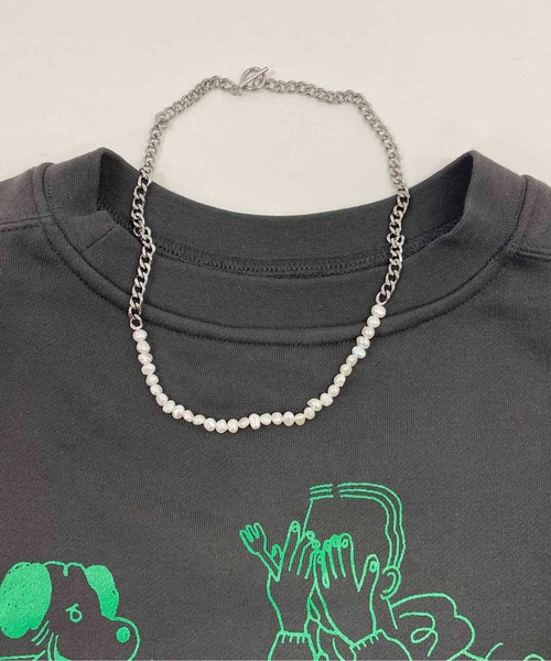 ALWAYS GOOD TIME（オルウェイズグッドタイム）の「【天然バロックパールネックレス】淡水パール／シルバー・ゴールド／ユニセックス（ネックレス・レディース・ホワイト/シルバー/ゴールド/シルバー系その他/シルバー系その他3/ゴールド系その他/ゴールド系その他3/ゴールド系その他4/シルバー系その他4・FREE）」の4枚目の写真