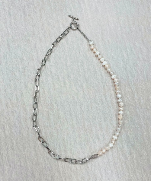 ALWAYS GOOD TIME（オルウェイズグッドタイム）の「【天然バロックパールネックレス】淡水パール／シルバー・ゴールド／ユニセックス（ネックレス・レディース・ホワイト/シルバー/ゴールド/シルバー系その他/シルバー系その他3/ゴールド系その他/ゴールド系その他3/ゴールド系その他4/シルバー系その他4・FREE）」の5枚目の写真
