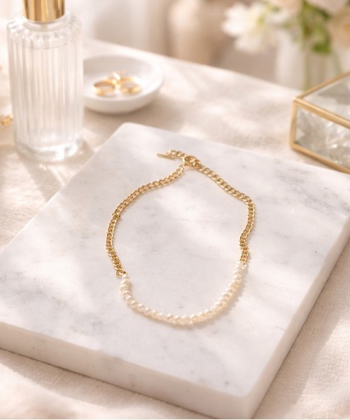 ALWAYS GOOD TIME（オルウェイズグッドタイム）の「【天然バロックパールネックレス】淡水パール／シルバー・ゴールド／ユニセックス（ネックレス・レディース・ホワイト/シルバー/ゴールド/シルバー系その他/シルバー系その他3/ゴールド系その他/ゴールド系その他3/ゴールド系その他4/シルバー系その他4・FREE）」の8枚目の写真