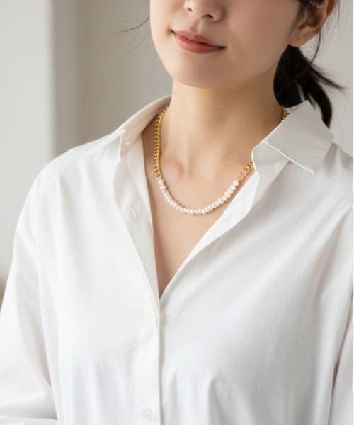 ALWAYS GOOD TIME（オルウェイズグッドタイム）の「【天然バロックパールネックレス】淡水パール／シルバー・ゴールド／ユニセックス（ネックレス・レディース・ホワイト/シルバー/ゴールド/シルバー系その他/シルバー系その他3/ゴールド系その他/ゴールド系その他3/ゴールド系その他4/シルバー系その他4・FREE）」の22枚目の写真