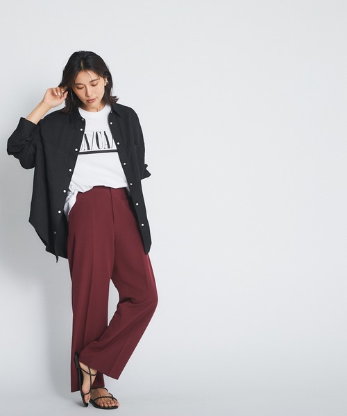 RIVE DROITE（リヴドロワ）の「コーディネートにこなれ感を演出　ストーンウォッシュオーバーシャツ（シャツ/ブラウス・レディース・ブラック/カーキ・FREE）」の13枚目の写真