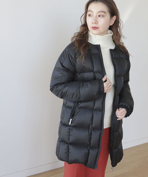 Pyrenex（ピレネックス）の「PYRENEX × stylist村山佳世子 × Demi-Luxe BEAMS / 別注 ARTNEY タフタダウンコート（ダウンジャケット/コート・レディース・ブラック/ネイビー/シルバー・40/38/36）」の5枚目の写真