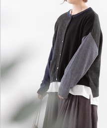 miscウォッシャブルメリノクルーネックカーディガン