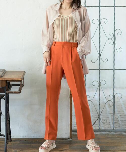 INGNI（イング）の「サイドスリットセミフレア／パンツ（その他パンツ・レディース・ブラウン/アイボリー/レッド/グリーン/オレンジ/ブラック/ボルドー/ピンク/ブラック系その他・FREE）」の9枚目の写真