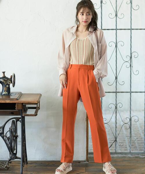 INGNI（イング）の「サイドスリットセミフレア／パンツ（その他パンツ・レディース・ブラウン/アイボリー/レッド/グリーン/オレンジ/ブラック/ボルドー/ピンク/ブラック系その他・FREE）」の17枚目の写真