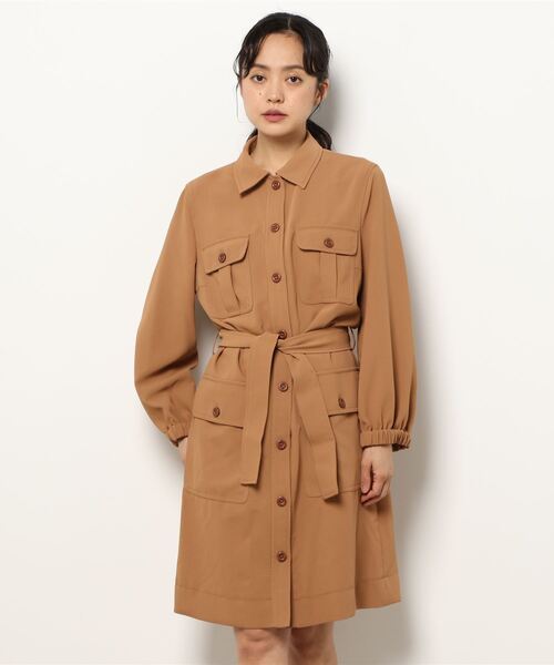 SEE BY CHLOE(シーバイクロエ)の「DRESS ベルトシャツドレス(ワンピース・レディース・ブラウン/ブラック・38/36)」の1枚目の写真