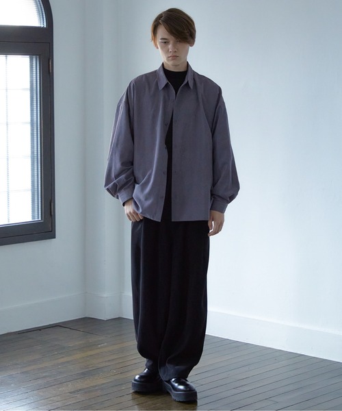 Loose/ルース（ルース）の「モダール合皮ルーズシャツ（シャツ/ブラウス・メンズ・ダークグレー/ブラウン系その他/パープル系その他/グレイッシュブルー・S/M/L）」の21枚目の写真