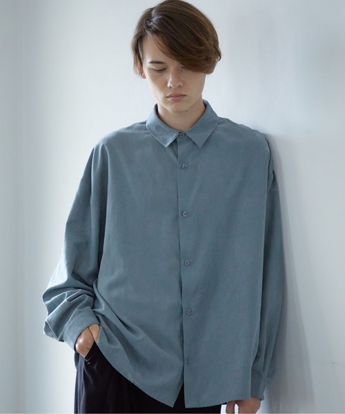 Loose/ルース（ルース）の「モダール合皮ルーズシャツ（シャツ/ブラウス・メンズ・ダークグレー/ブラウン系その他/パープル系その他/グレイッシュブルー・S/M/L）」の16枚目の写真