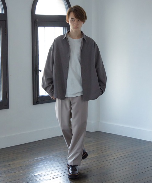 Loose/ルース（ルース）の「モダール合皮ルーズシャツ（シャツ/ブラウス・メンズ・ダークグレー/ブラウン系その他/パープル系その他/グレイッシュブルー・S/M/L）」の7枚目の写真