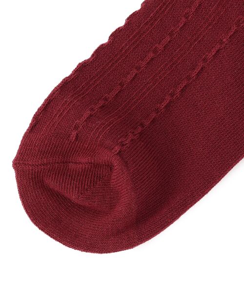 SHOO・LA・RUE（シューラルー）の「◆穿き口シャギーフロートクルーソックス（ソックス/靴下・キッズ・ネイビー/アイボリー/ボルドー・56/59）」の8枚目の写真