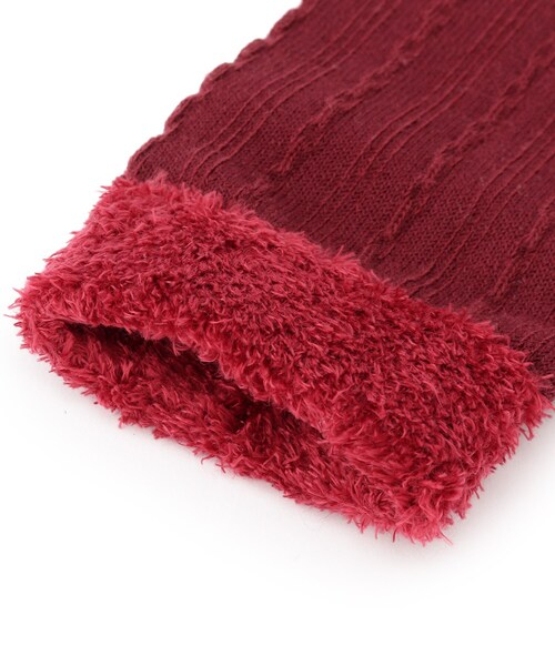 SHOO・LA・RUE（シューラルー）の「◆穿き口シャギーフロートクルーソックス（ソックス/靴下・キッズ・ネイビー/アイボリー/ボルドー・56/59）」の7枚目の写真