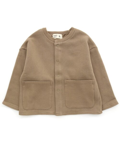 Ampersand（アンパサンド）の「/スウェットカーディガン【親子でおそろいリンクコーデ】（カーディガン/ボレロ・キッズ・キャメル/グレー/パープル/ベージュ・100/110/120/90/80/130/140）」の7枚目の写真