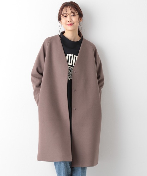 GLOBAL WORK(グローバルワーク)の「軽やかノーカラーコート/947219(ノーカラーコート・レディース・杢グレー/グレー系その他/アッシュブラウン/ブルー系その他/パープル系その他/グリーン系その他7/ブラウン/その他・MEDIUM/LARGE)」の21枚目の写真