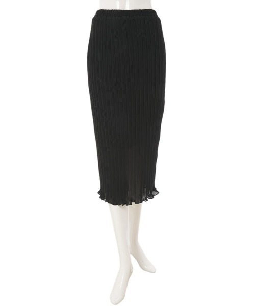 fifth（フィフス）の「ランダムプリーツ裾メロウタイトスカート（スカート・レディース・ブラック/ブルー/スモークピンク・MEDIUM）」の2枚目の写真