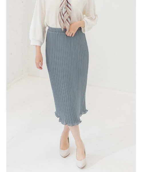 fifth（フィフス）の「ランダムプリーツ裾メロウタイトスカート（スカート・レディース・ブラック/ブルー/スモークピンク・MEDIUM）」の15枚目の写真