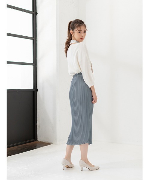 fifth（フィフス）の「ランダムプリーツ裾メロウタイトスカート（スカート・レディース・ブラック/ブルー/スモークピンク・MEDIUM）」の14枚目の写真