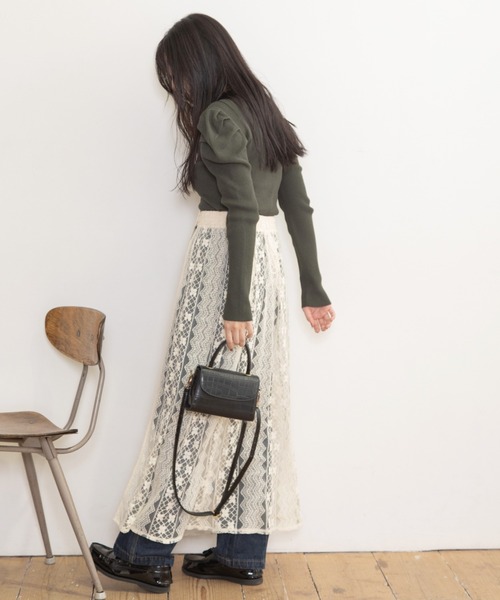 Mysa&Liina（ミーサリーナ）の「デコラタックスリーブハイネックニット（ニット/セーター・レディース・グレー/ブラウン/グリーン/ブラック・M）」の7枚目の写真