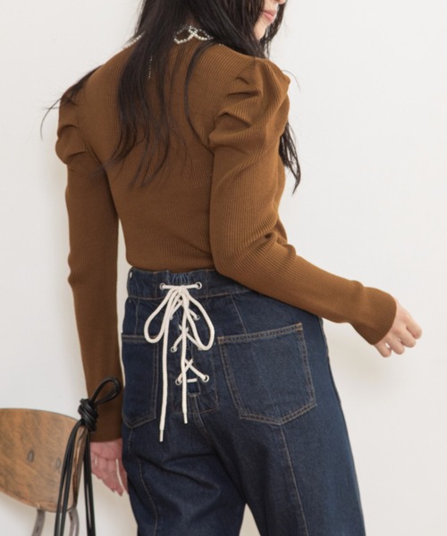 Mysa&Liina（ミーサリーナ）の「デコラタックスリーブハイネックニット（ニット/セーター・レディース・グレー/ブラウン/グリーン/ブラック・M）」の19枚目の写真