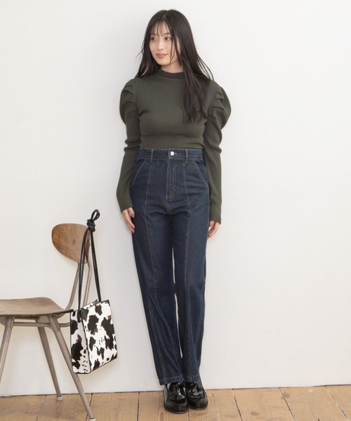 Mysa&Liina（ミーサリーナ）の「デコラタックスリーブハイネックニット（ニット/セーター・レディース・グレー/ブラウン/グリーン/ブラック・M）」の10枚目の写真